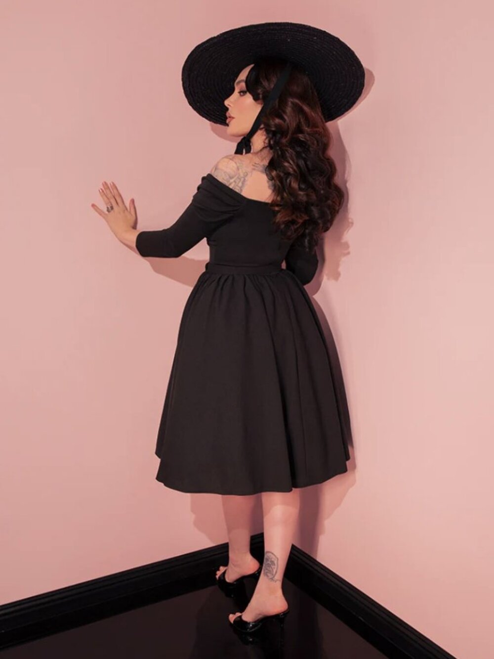 NWT - Vixen by Micheline Pitt Black Starlet Swing Dress - Picture 3 of 9